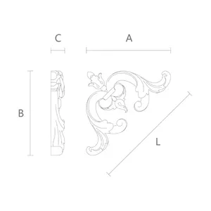 Small Wooden Corner Applique